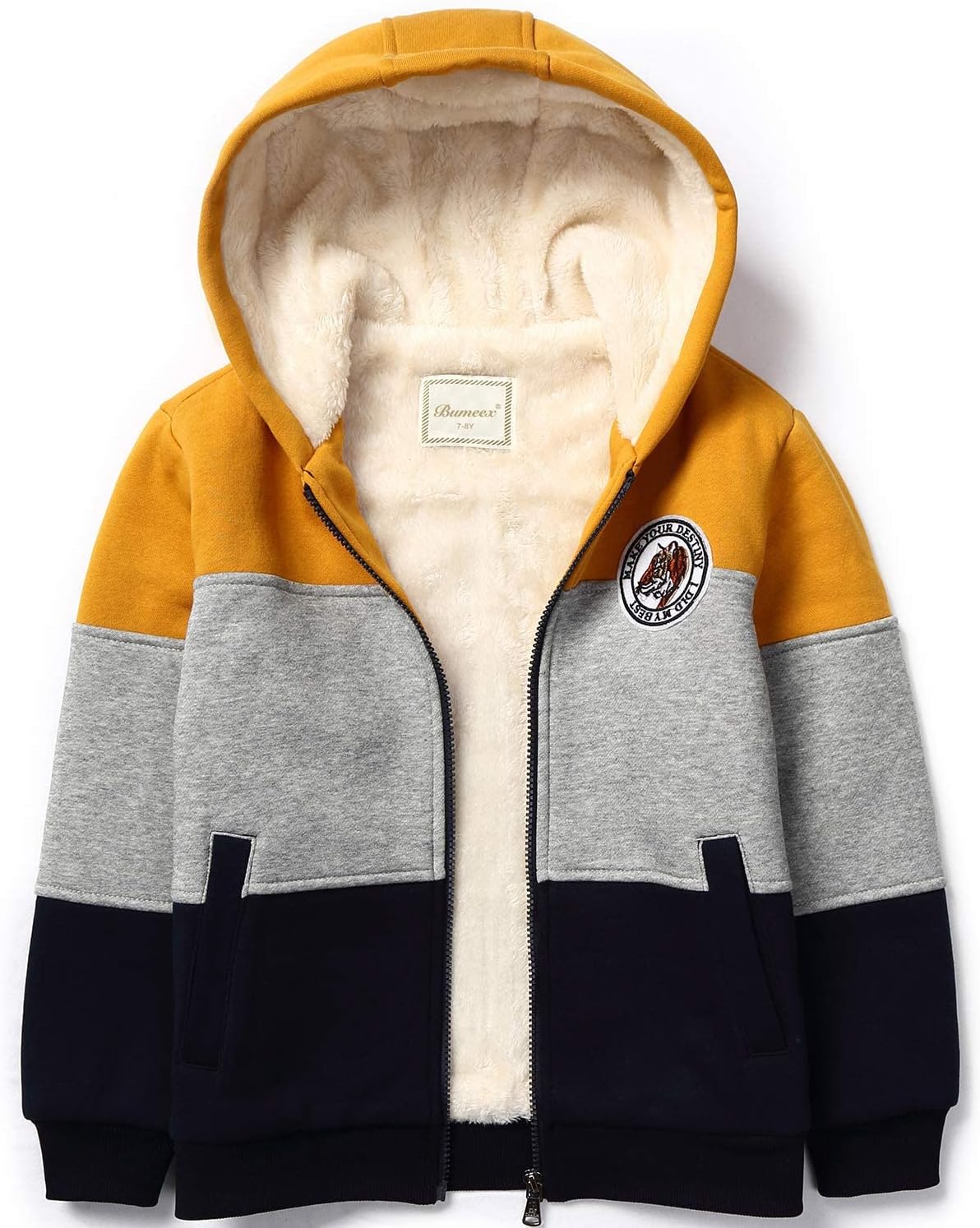 Bumeex Kids Sherpa Fleece Lined Jacket for Boys and Girls