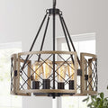Modern Farmhouse Chandelier 4-Light Dining Room Light - Adjustable