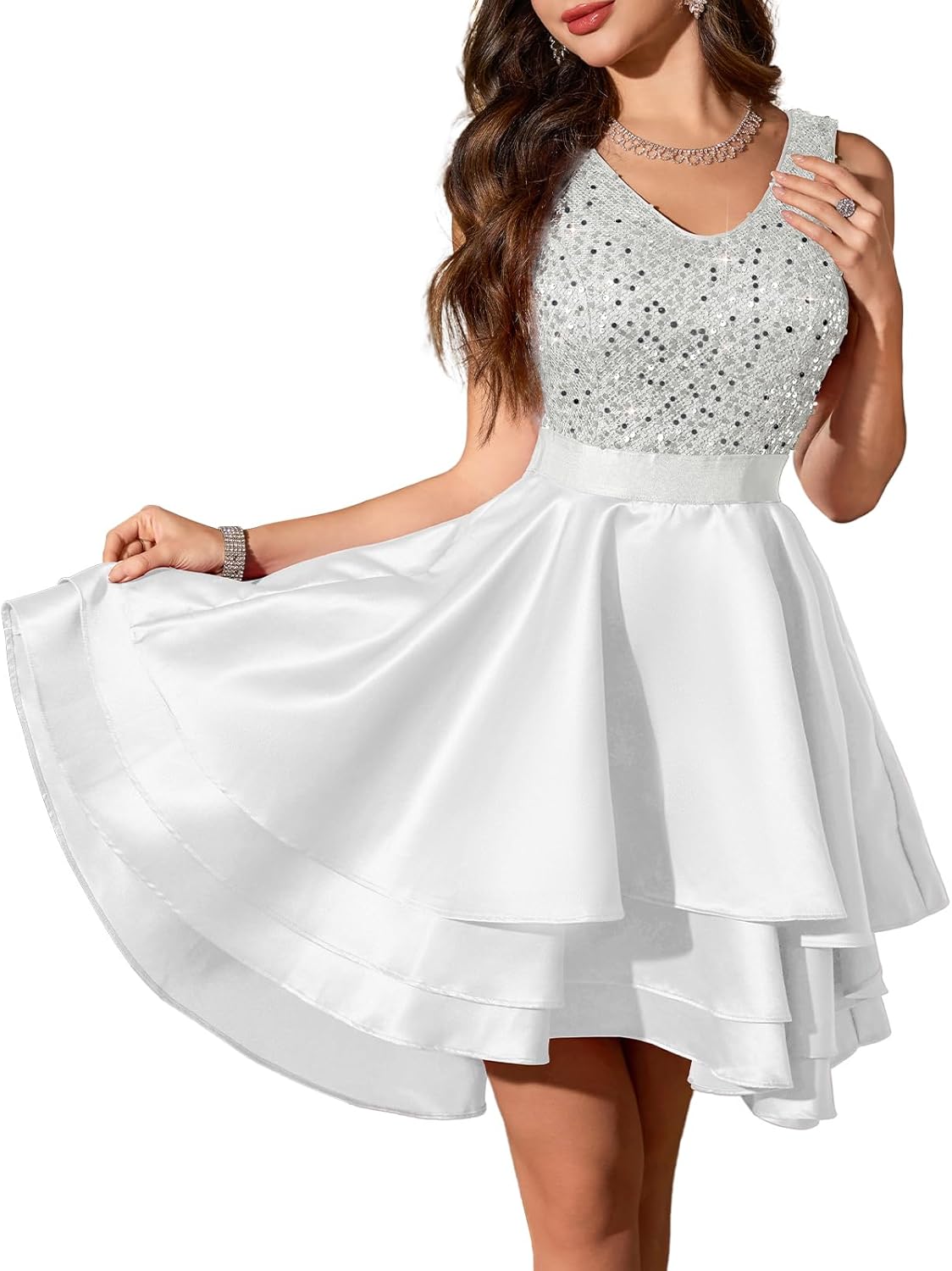 Sparkly Homecoming Dresses for Teens - High Low Sequin Style