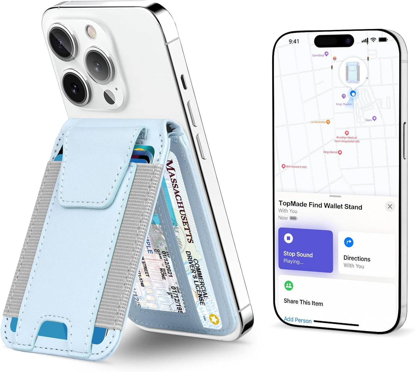 TopMade Magsafe Wallet with Find My Support and RFID Blocking
