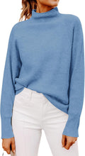 Womens Ribbed Mock Neck Batwing Sleeve Sweater - Cozy Everyday Layer