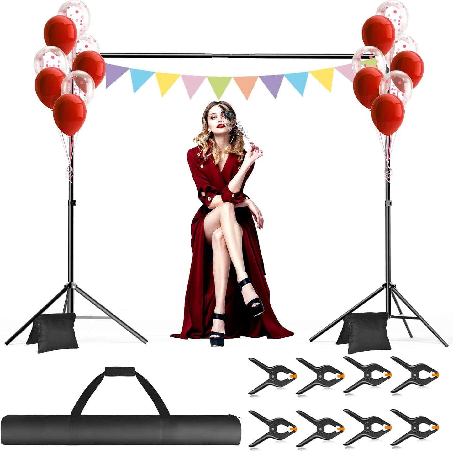 Backdrop Stand 10x7ft Adjustable Support Kit for Photography