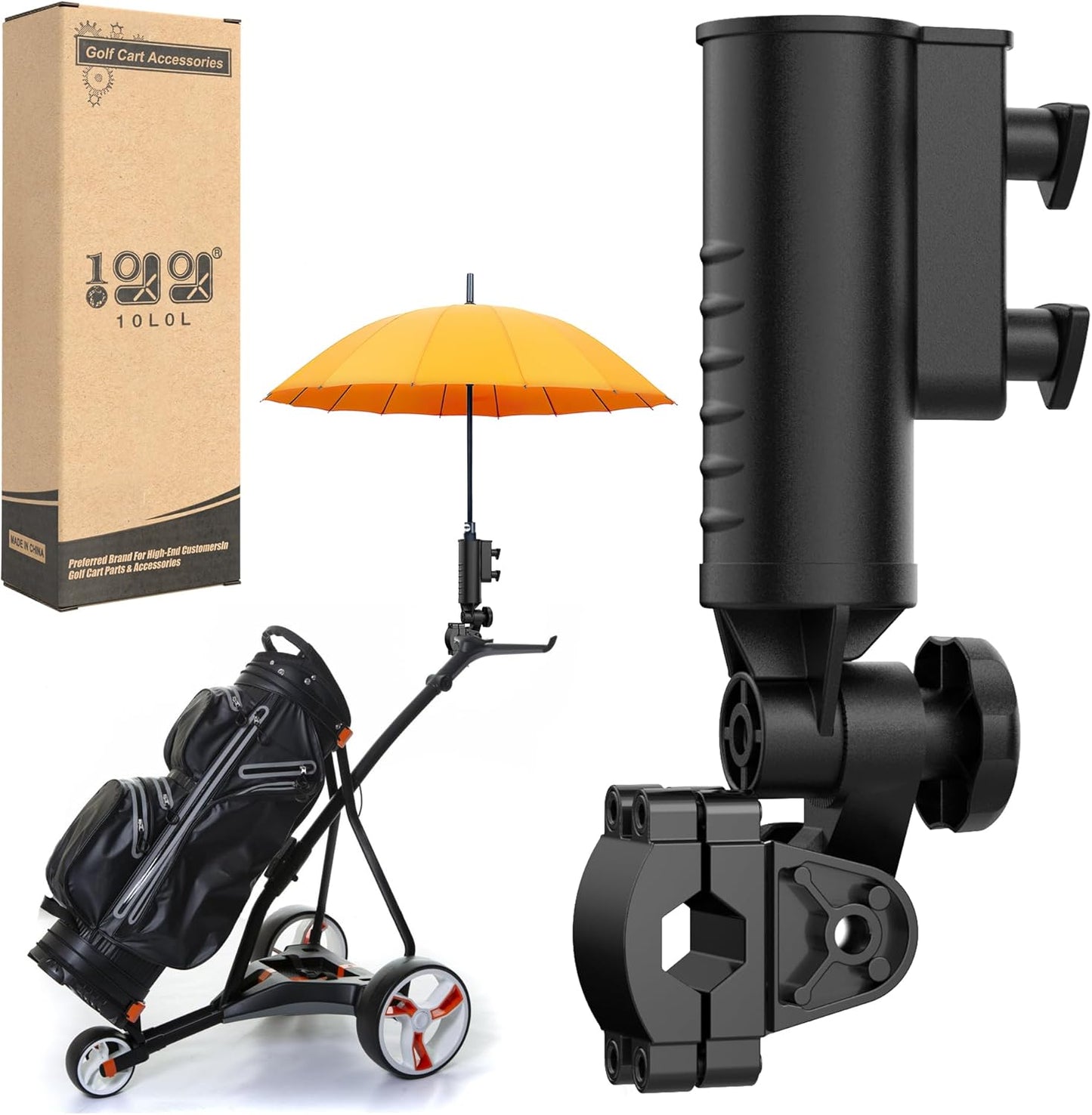 10L0L Golf Push Cart Umbrella Holder - Adjustable & Universal