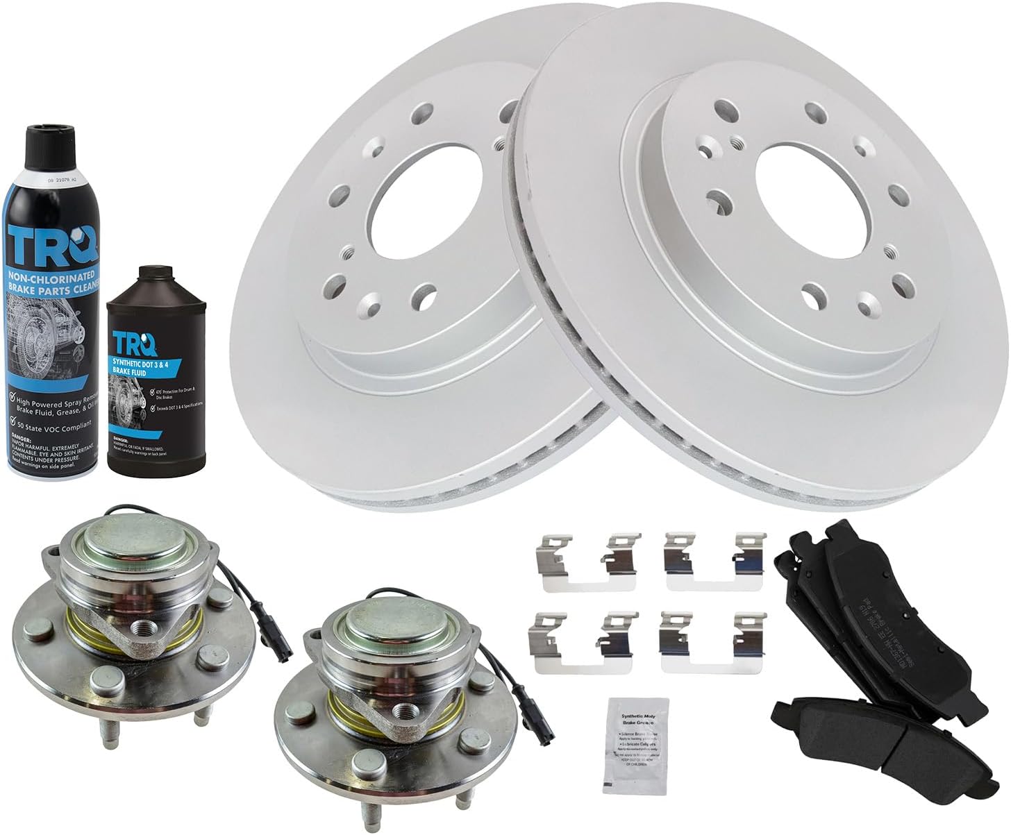 TRQ Front Brake Pad & Rotor Kit for 08-13 Avalanche & More