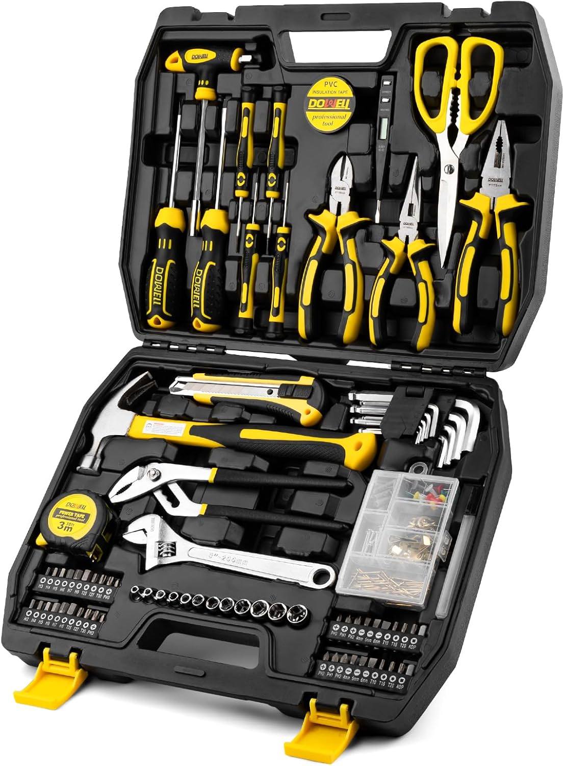 DOWELL Tool Set 185 Piece for Home Repair and DIY Projects