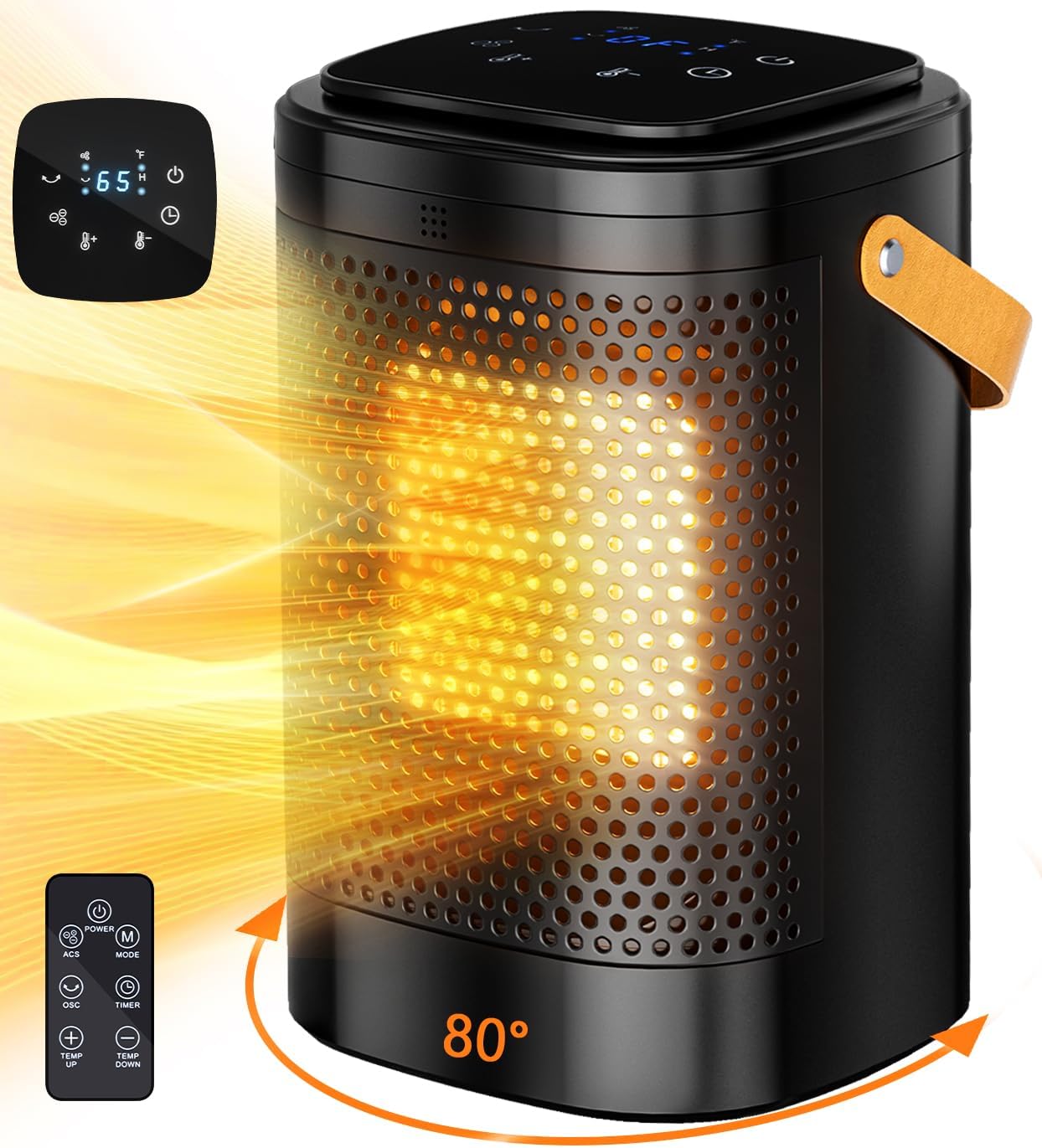 1500W Portable Electric Heater - Fast Heating & Timer