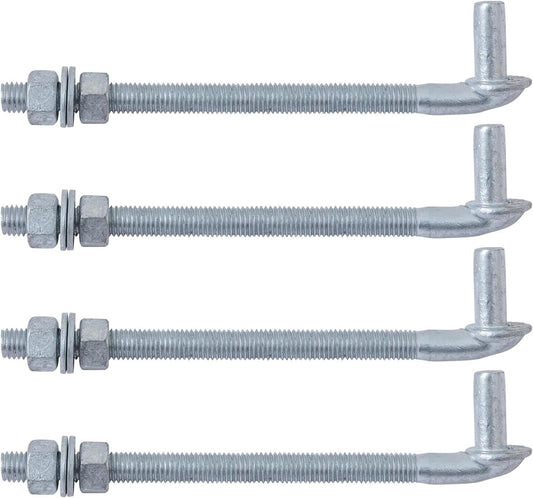 10 J Bolt Gate Hinge 4 Pack for Heavy Duty Outdoor Use