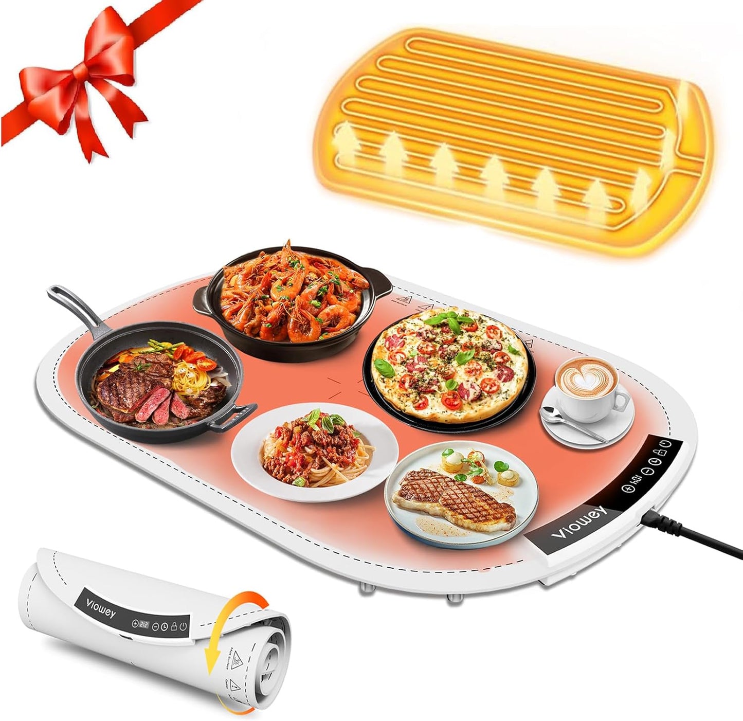 Food Warming Mat with 7 Temperatures and Child Safety Lock