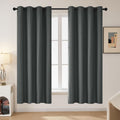 Blackout Curtains for Bedroom Set of 2 52W x 72L in - Dark Grey