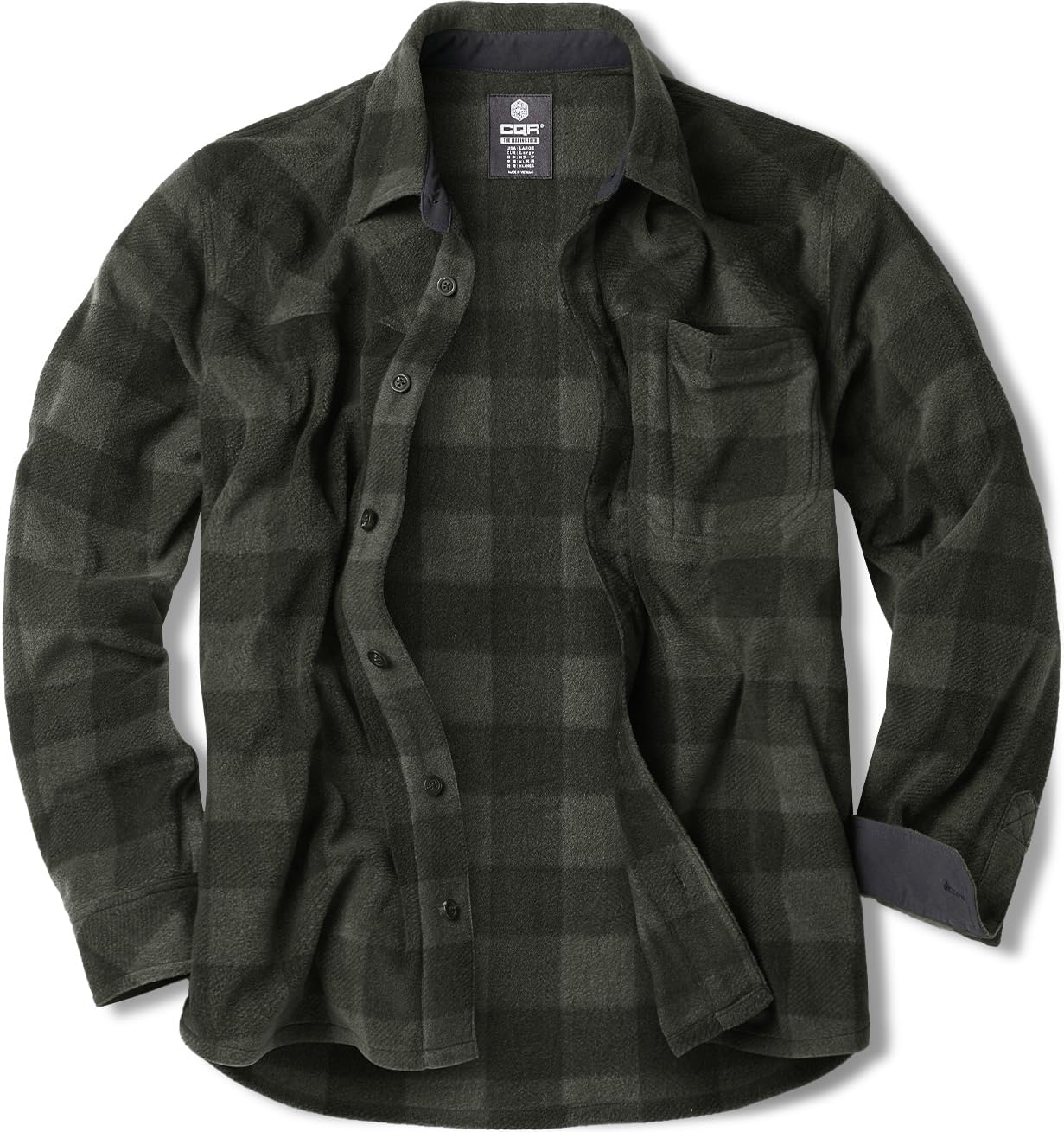 CQR Men's Long Sleeve Heavyweight Fleece Shirts for Comfort