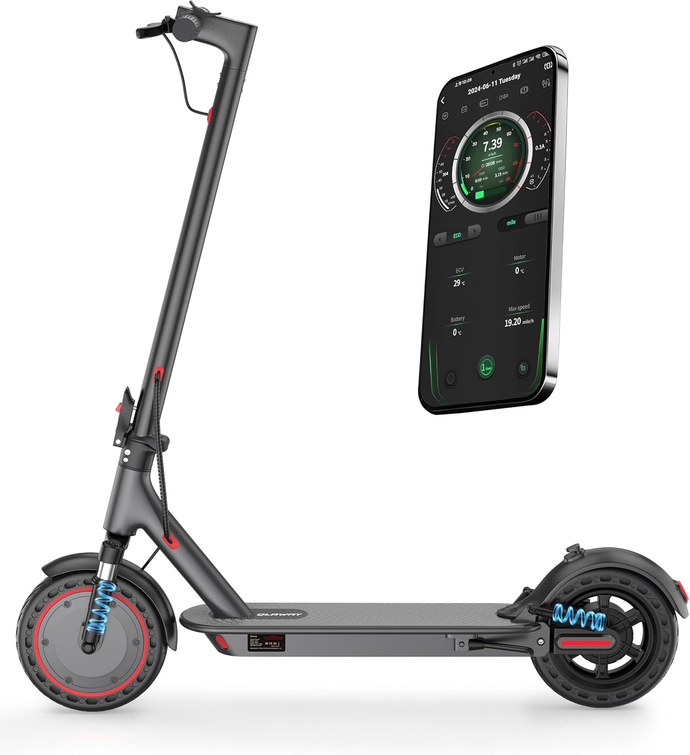 Electric Scooter for Adults with 500W Motor and Solid Tires