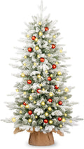 3FT Pre-Lit Snow Flocked Arctic Fir Tabletop Christmas Tree - Ready in