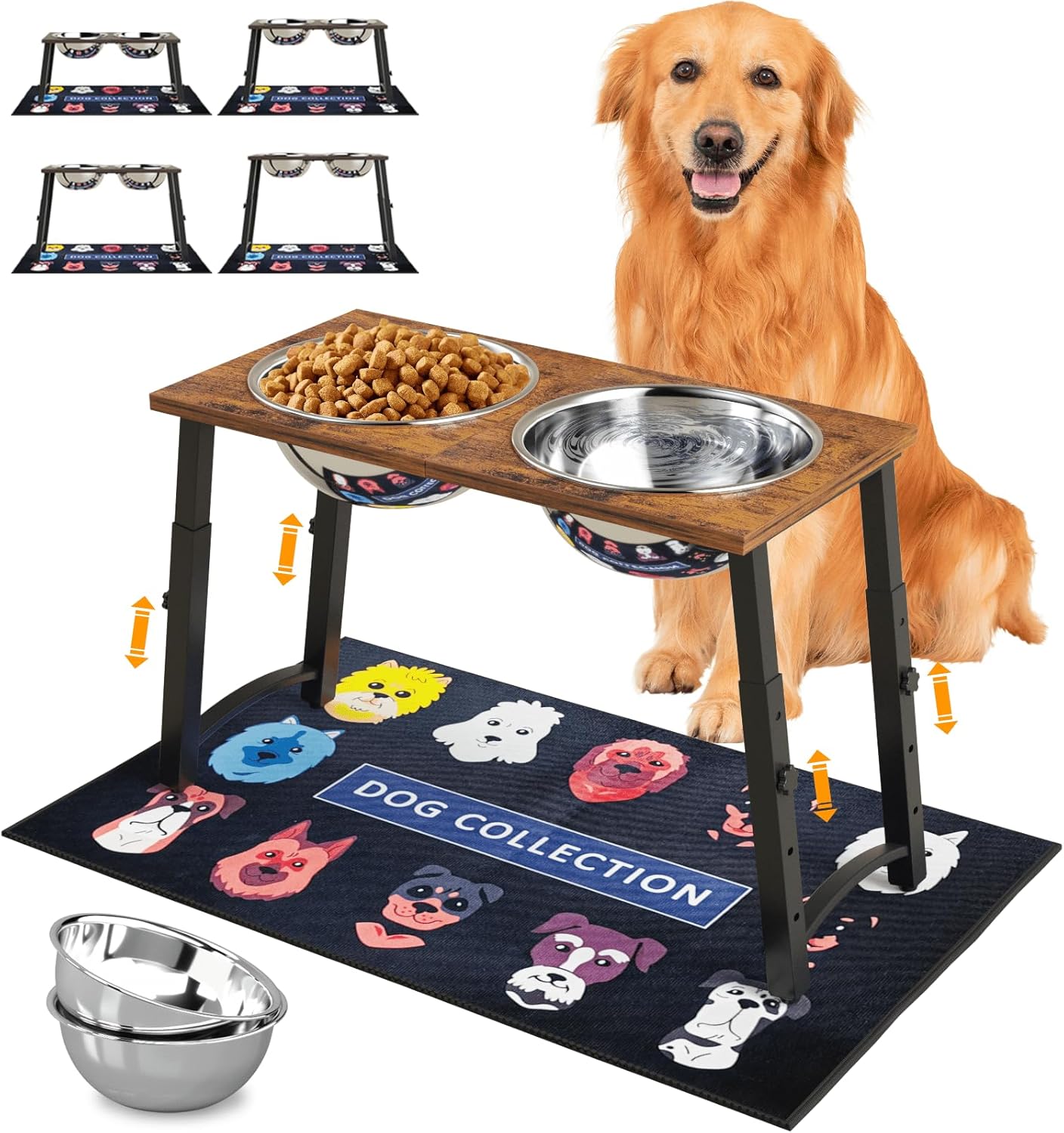 Elevated Dog Bowls for Large Dogs with Adjustable Height Features