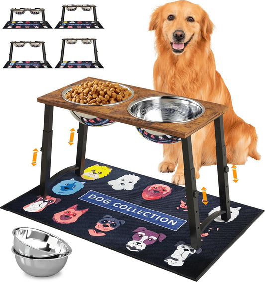 Elevated Dog Bowls for Large Dogs with Adjustable Height Features