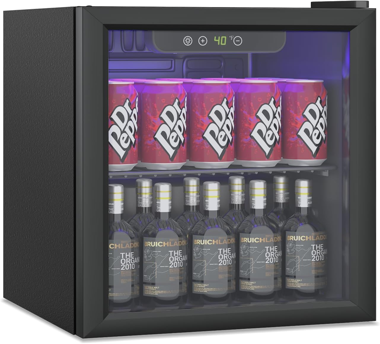 Compact Beverage Refrigerator for 60 Cans with Glass Door