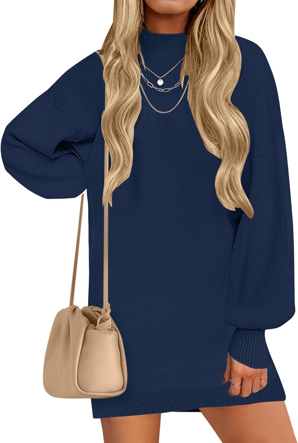 ZESICA Women's Fall Turtleneck Sweater Dress for 2025 Style