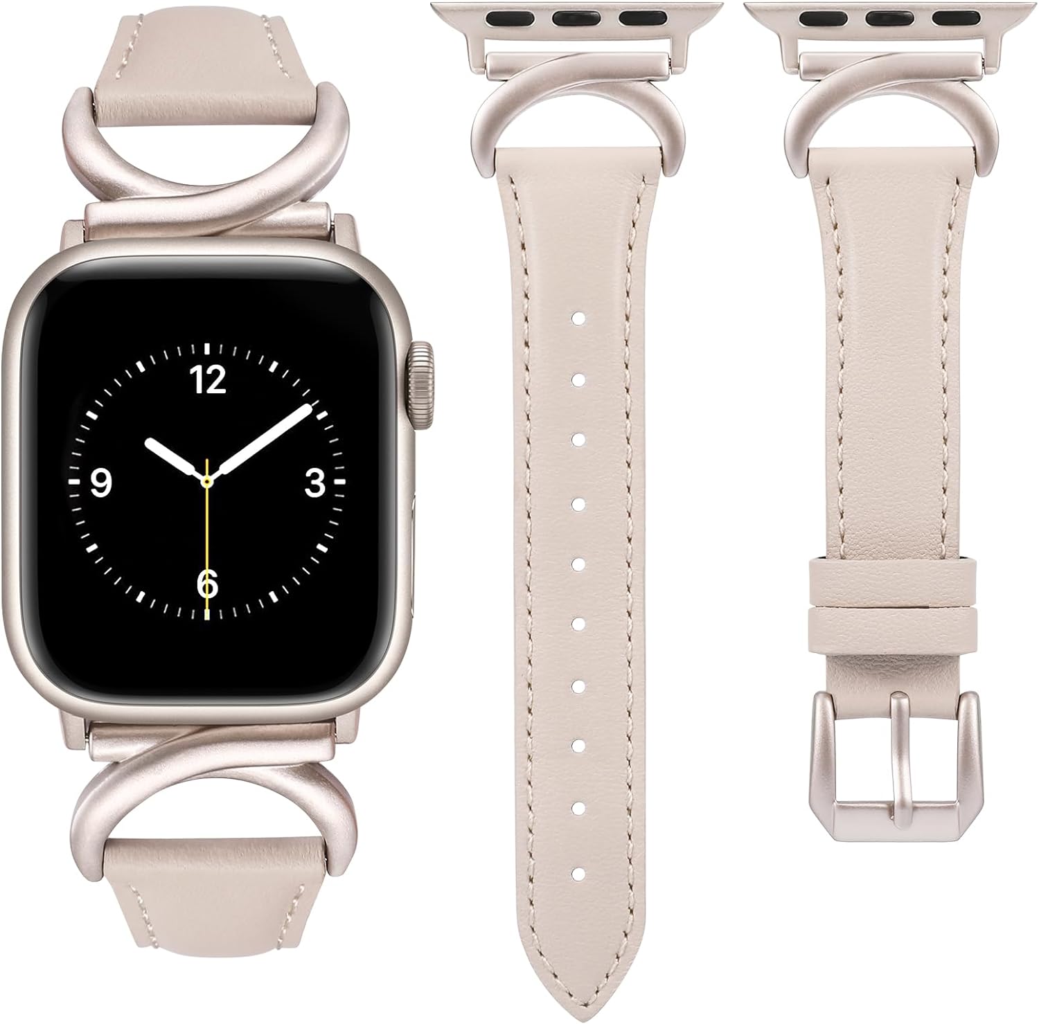 Minyee Slim Leather Band for Apple Watch - Elegant & Stylish
