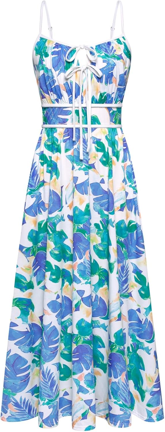Floral Boho Maxi Dress for Women - Chic Spaghetti Strap Design