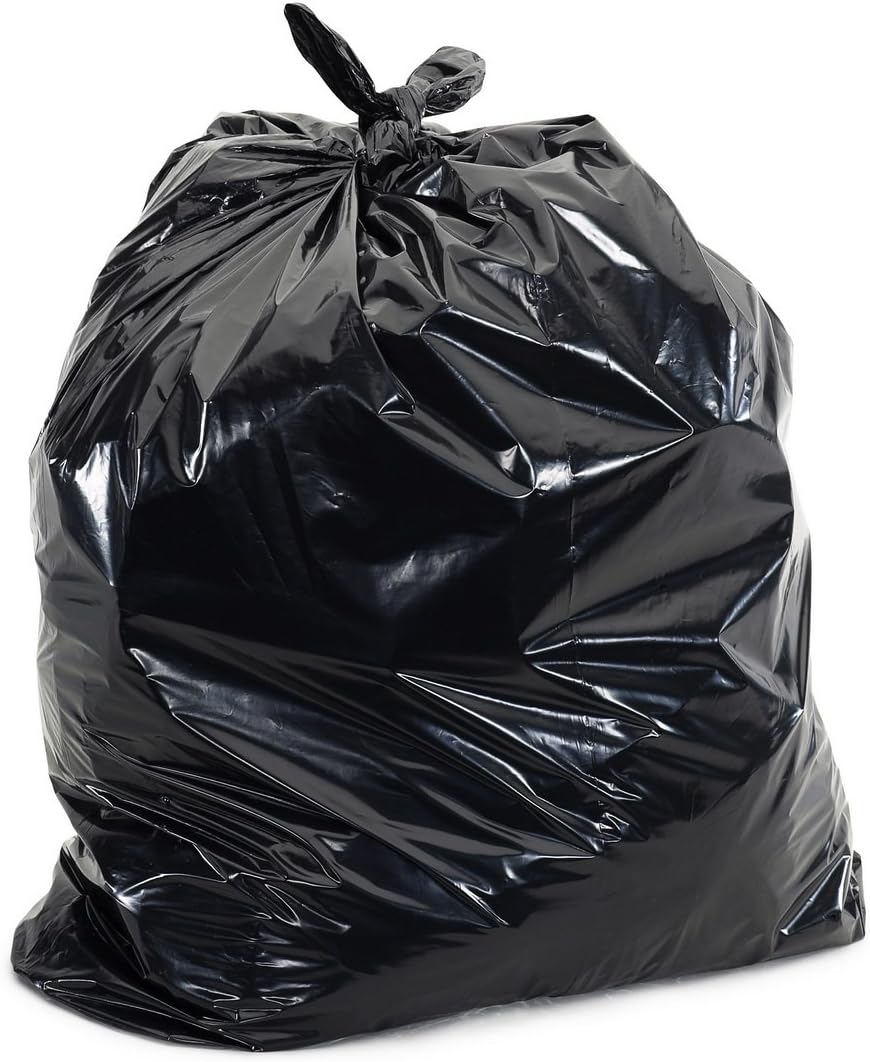 Plasticplace 12-16 Gallon Trash Bags - Durable Black Liners