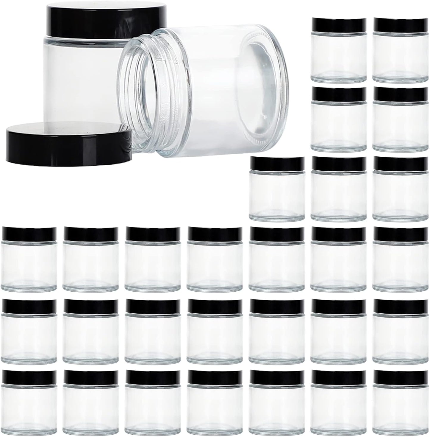 4 Ounce Glass Jars with Lids for Lotions and Powders Storage