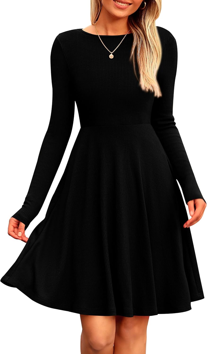 PRETTYGARDEN Women's Fall Short Dress for Casual Elegance