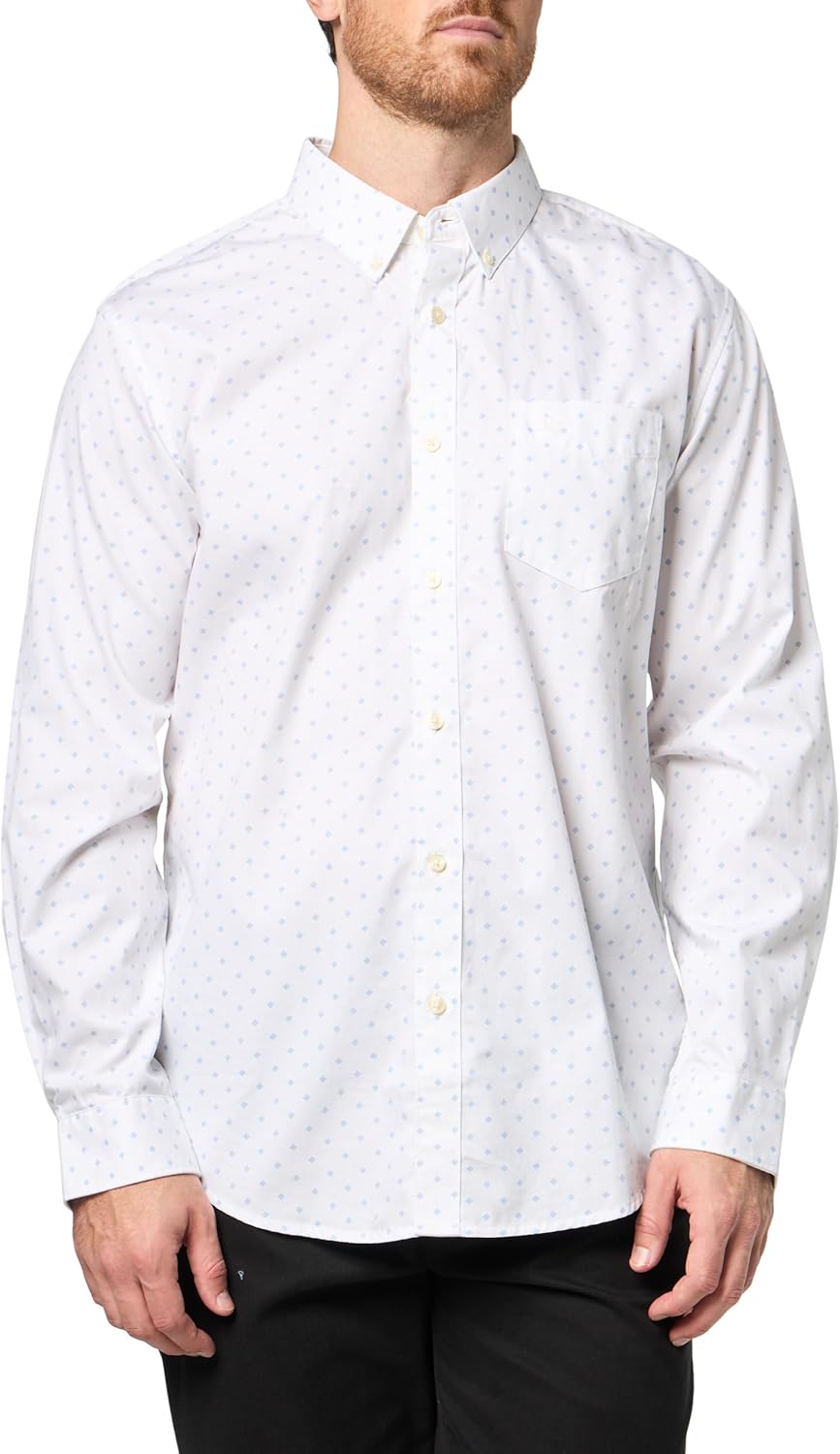 Dockers Mens Classic Fit Long Sleeve Shirt with Stain Defender