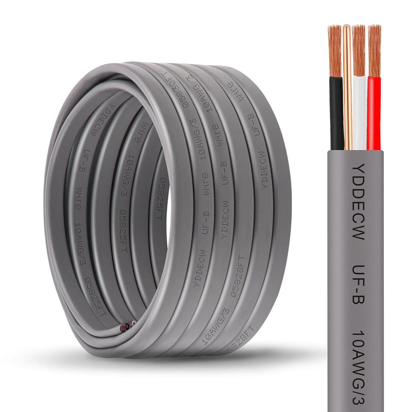 10/3 UF-B Wire - 25FT 100% Pure Copper 10AWG Direct Burial Cable