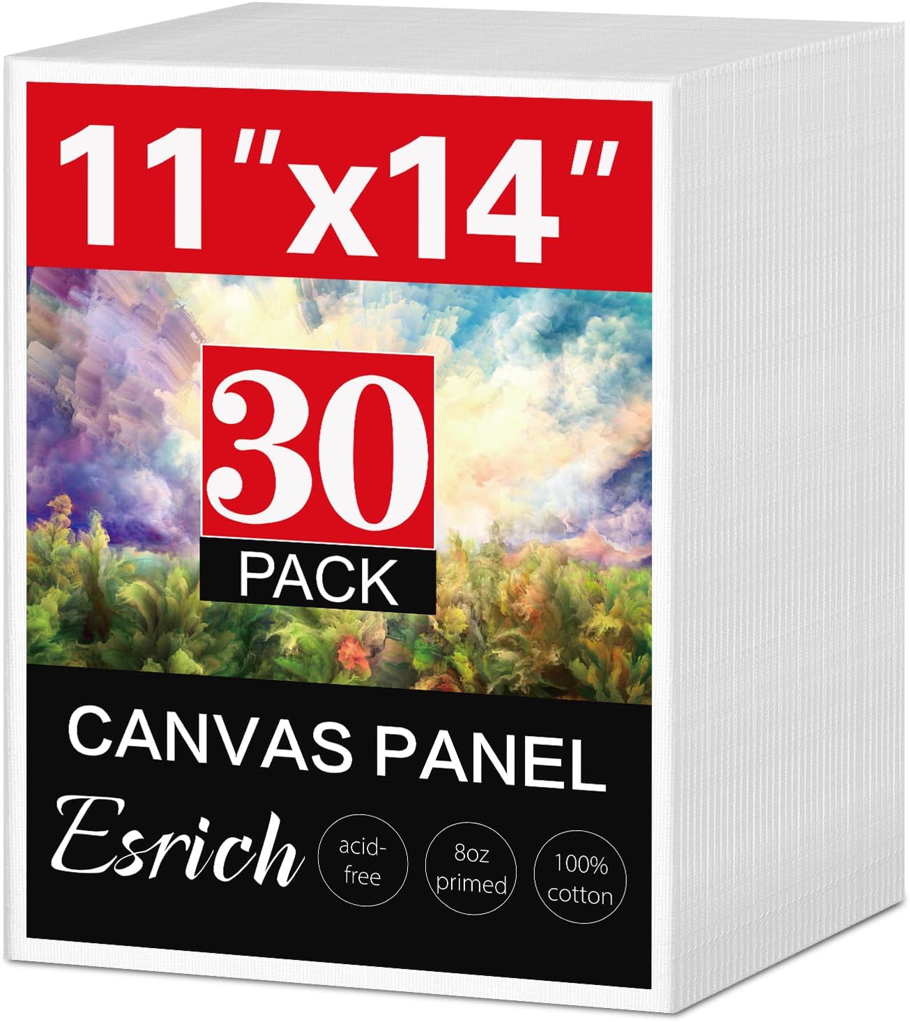 ESRICH 11x14 Canvas Boards for Painting - 30 Pack Blank Panels