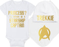 Princess? I'd Rather Be A Starship Captain Baby Onesie Set - Playful x