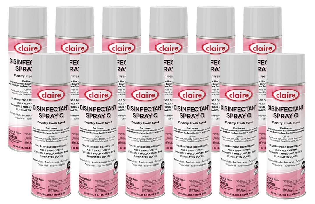 Claire CL1001 Disinfectant Spray Q- Country Fresh Scent 12pk