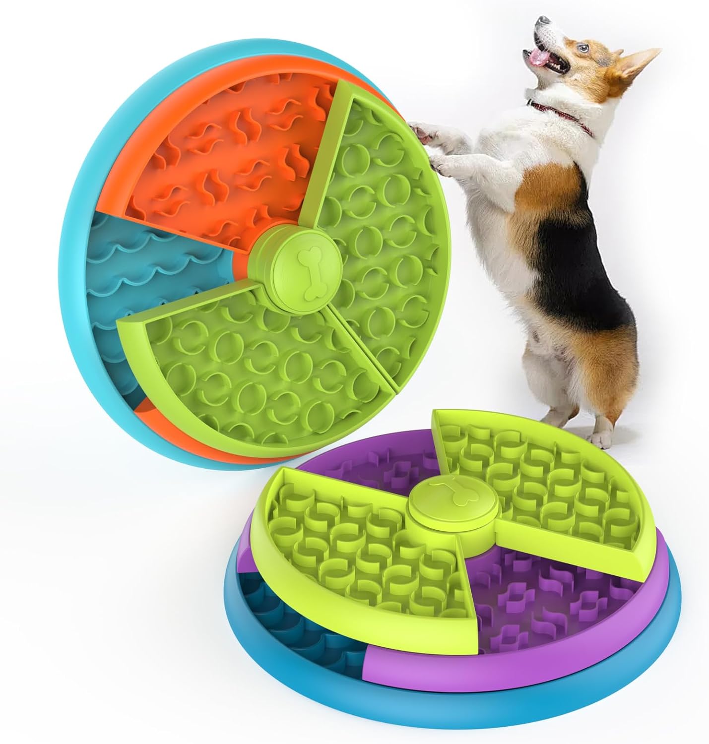 Slow Feeder Dog Bowl with 3 Layers for Interactive Play