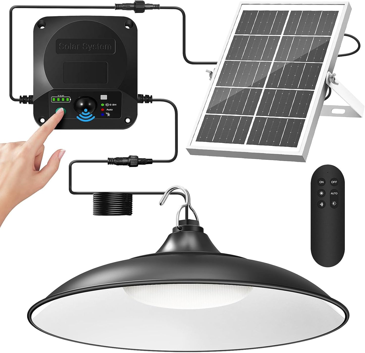 Solar Shed Light Indoor Outdoor with Motion Sensor and Remote