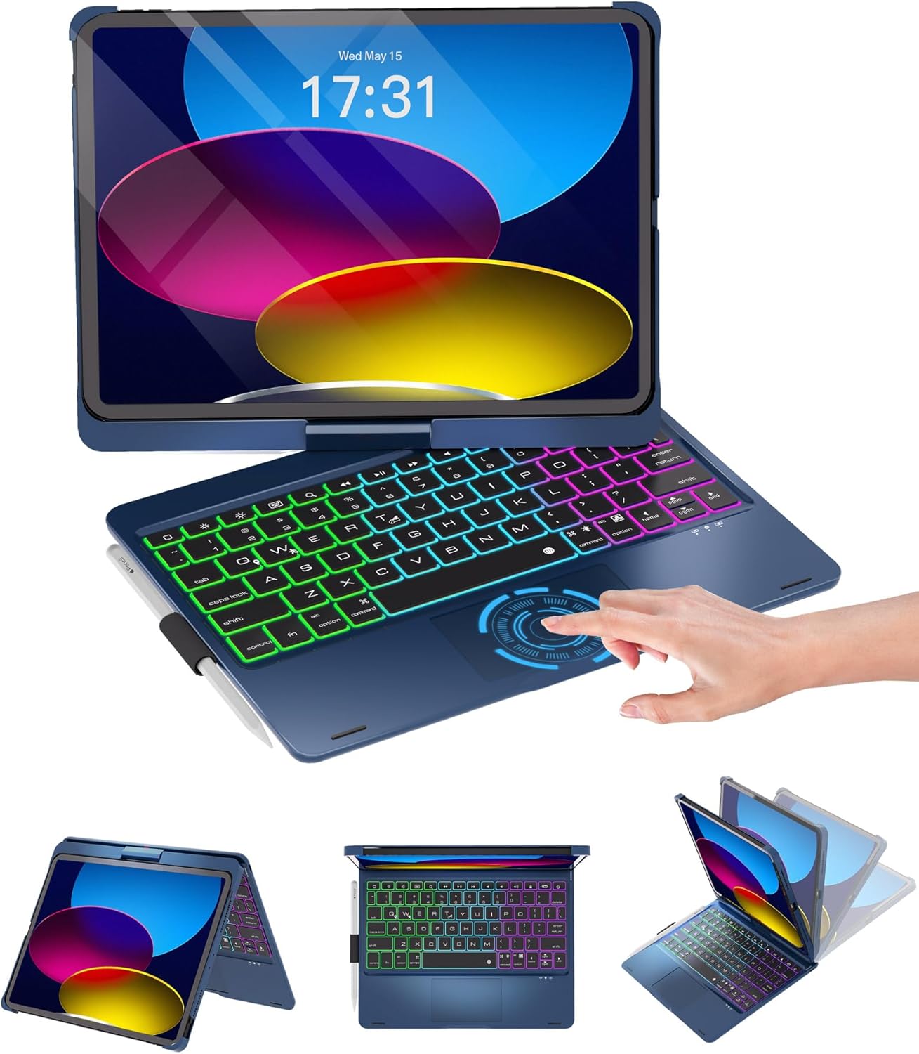 Baisla iPad 10th Generation Case with Keyboard and Trackpad