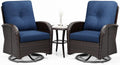 Joyside Outdoor Swivel Rocker Chairs 3 Piece Patio Set - Cushioned