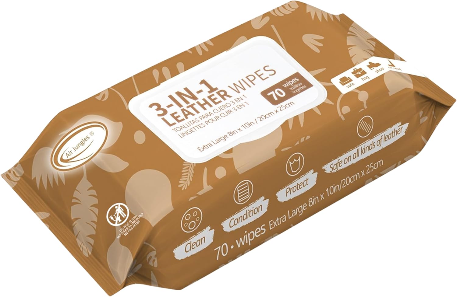 Air Jungles 3in1 Leather Cleaner Wipes: Clean, Condition, Protect