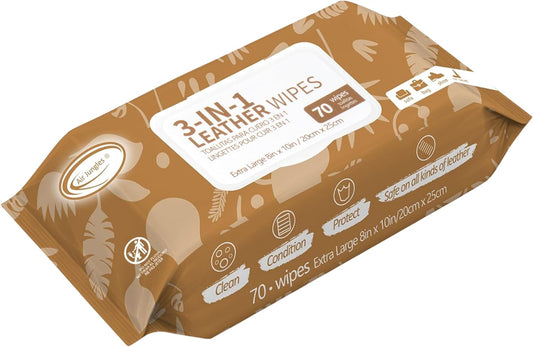 Air Jungles 3in1 Leather Cleaner Wipes: Clean, Condition, Protect