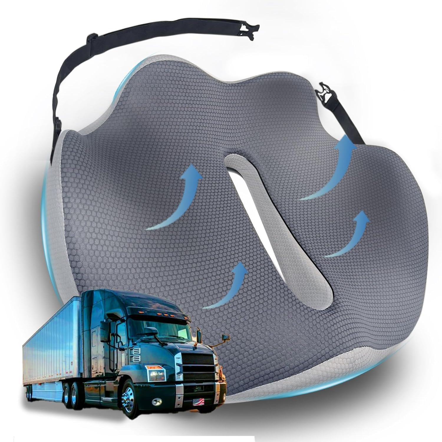Memory Foam Truck Seat Cushion, Pain Relief
