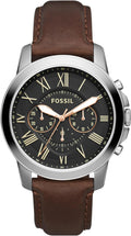 Fossil Grant Quartz Stainless Steel and Leather Chronograph Watch