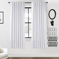 Greyish White Blackout Curtains 72 in Length - Room Darkening Linen