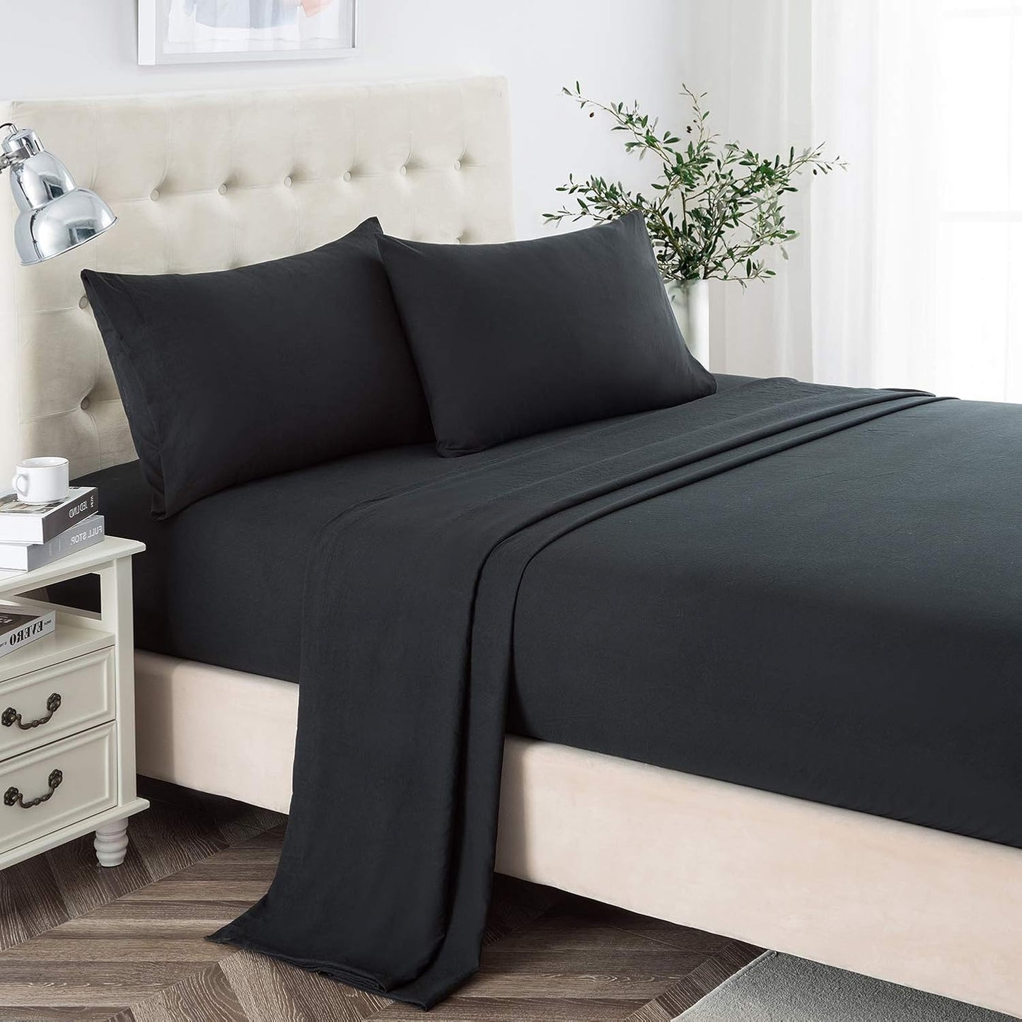 King Sheet Set with 2400 Thread Count Soft Deep Pocket Microfiber
