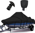 Tuszom 1200D Waterproof Boat Cover with Motor Protection for All Boats