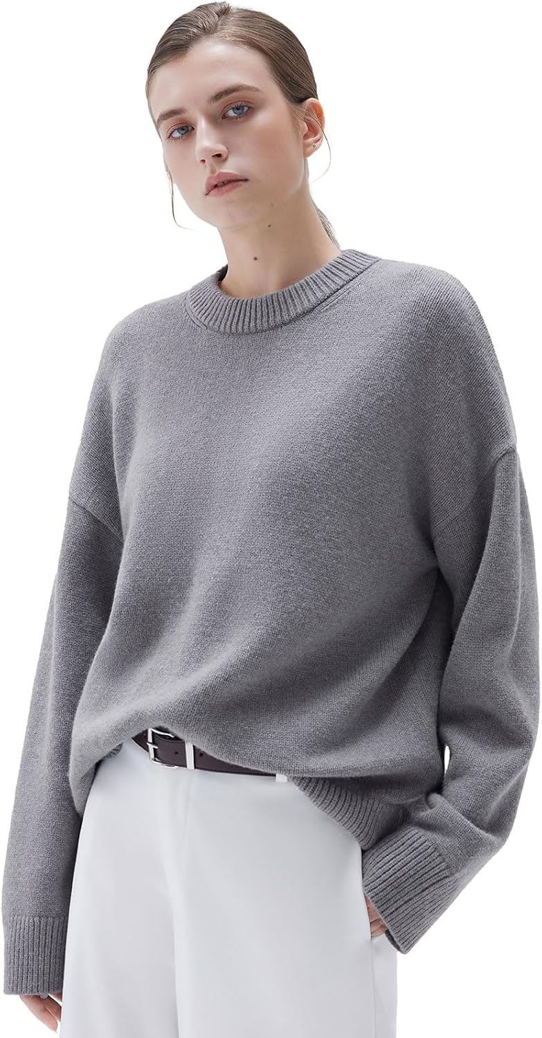 Cashmere Oversized Long Sleeve Pullover Sweater for Women