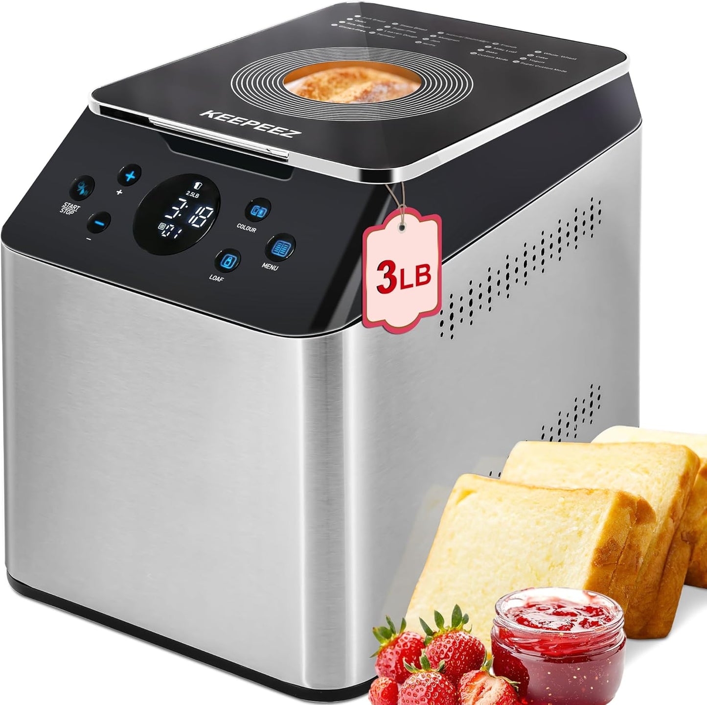 KEEPEEZ 710W Quiet Bread Maker with Dual Heaters