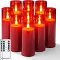 Amagic Christmas Red Flameless Candles Set of 9 - Realistic Flicker