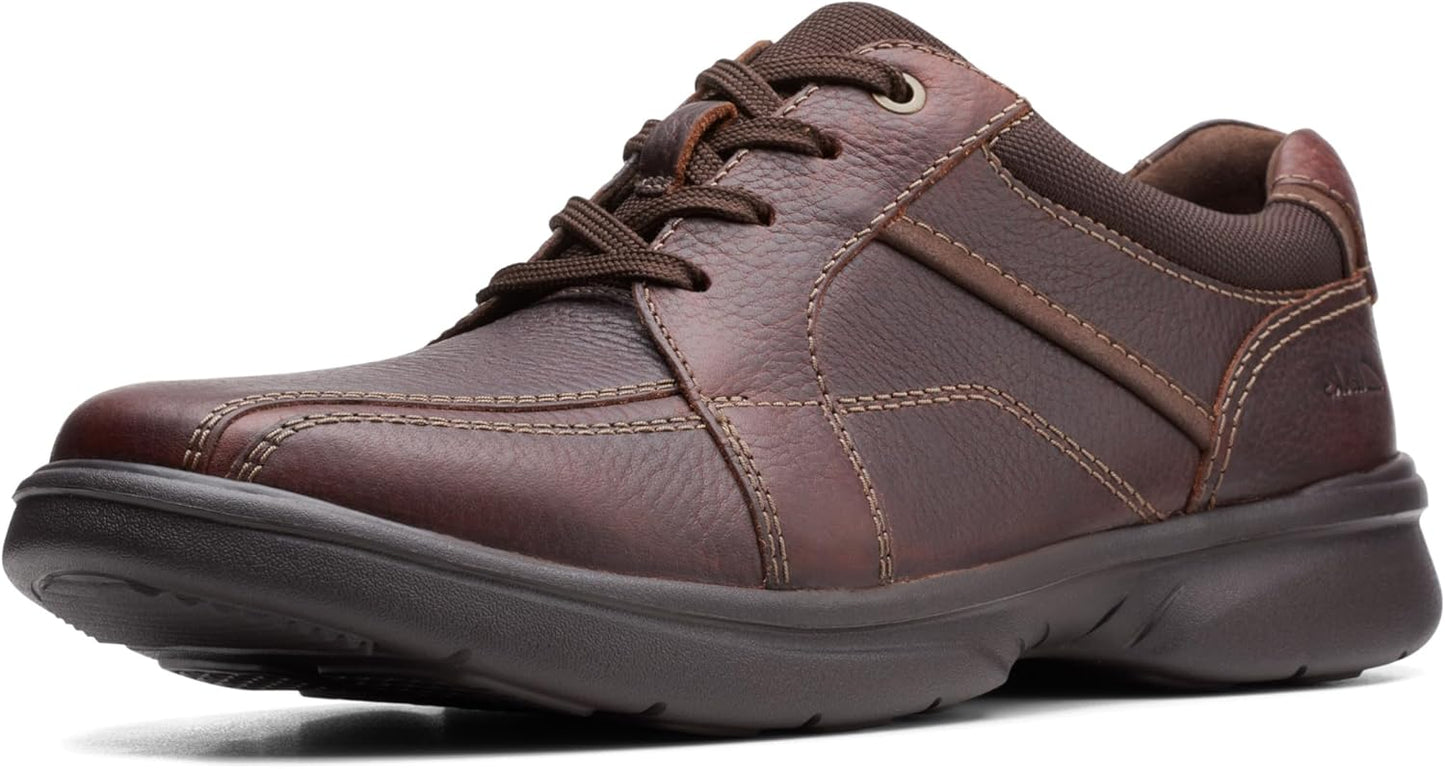 Clarks Mens Sneaker with Premium Tumbled Brown Leather Upper