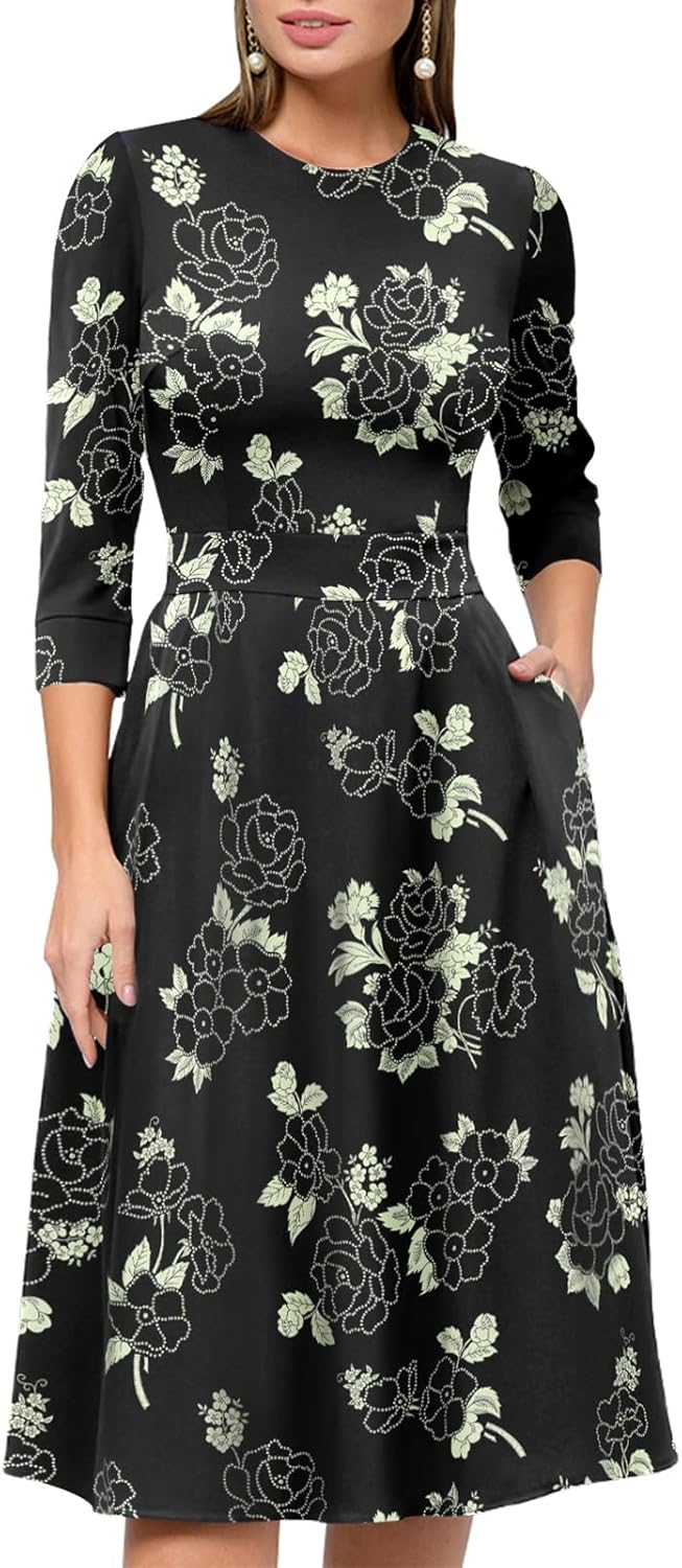 Simple Flavor Women's Floral Vintage Midi Evening Dress Review
