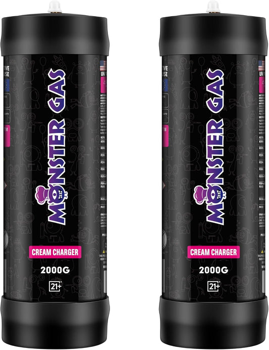 2000g N2O Chargers x2 - Whip Cream Tank - MONSTER GAS