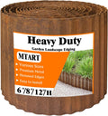 Metal Garden Edging for Landscaping, Sturdy Corrugated Border - Rusted
