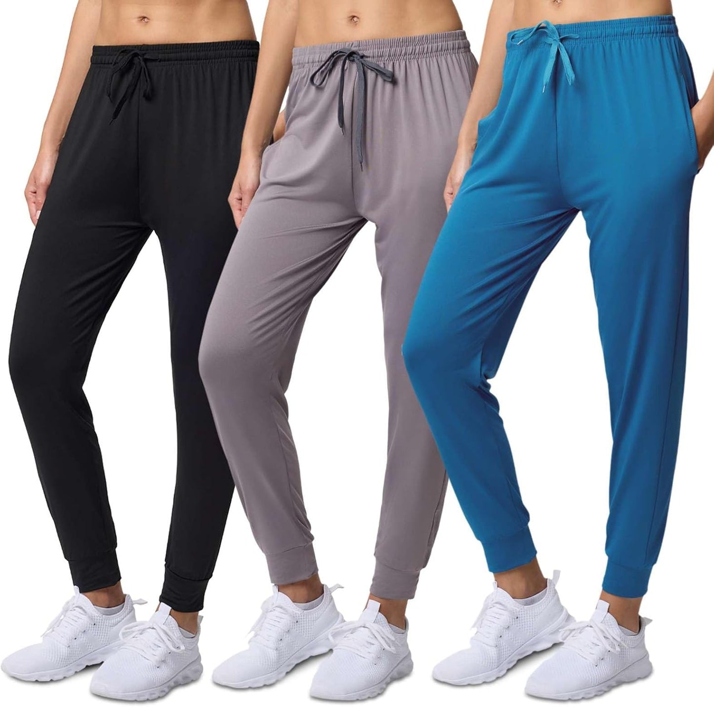 Women's Ultra-Soft Silky Dry Fit Lounge Joggers with Pockets