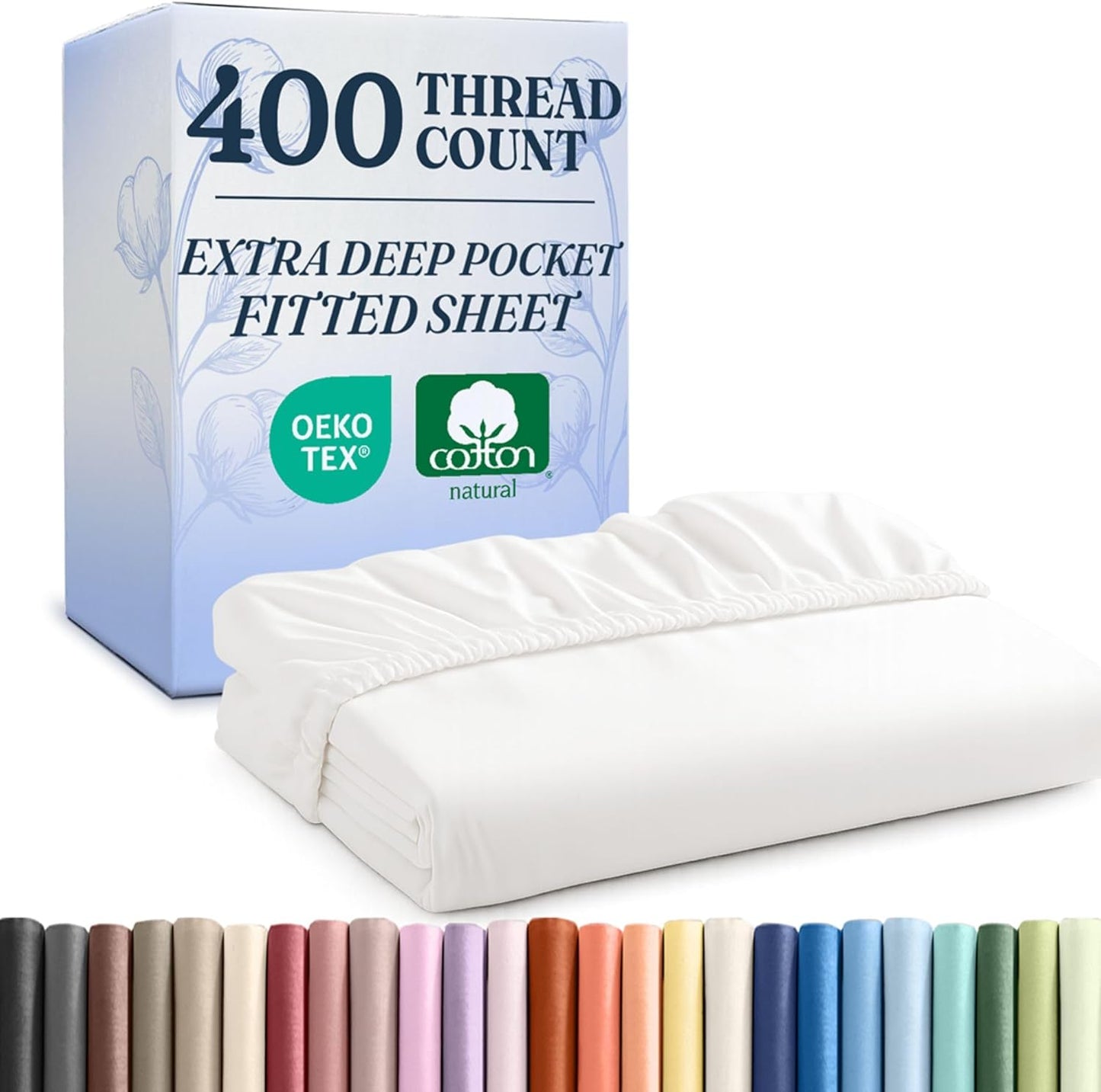 Extra Deep Queen Fitted Sheet - 400 Thread Count Cotton Luxury